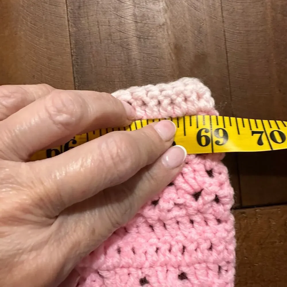 Vintage Hand-Crocheted Pink Gradient Throw Blanket | Soft & Cozy | Handmade